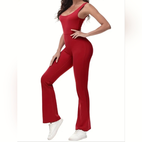 Rubylishious Women's Sporty Flare Jumpsuit Medium 80% nylon, 20% spandex Mad - Picture 3 of 5